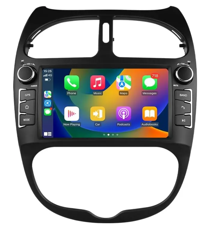 CarPlay pour Peugeot 206 (2000-2008) 4G RAM + 32G ROM CarPlay + Android Auto [Waze/Spotify/Youtube etc...] + Système Cooling FAN (Refroidisseur CarPlay)