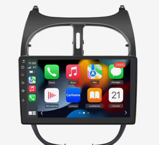 CarPlay pour Peugeot 206 (2000-2008) 2G RAM + 32G ROM CarPlay + Android Auto [Waze/Spotify/Youtube etc...]