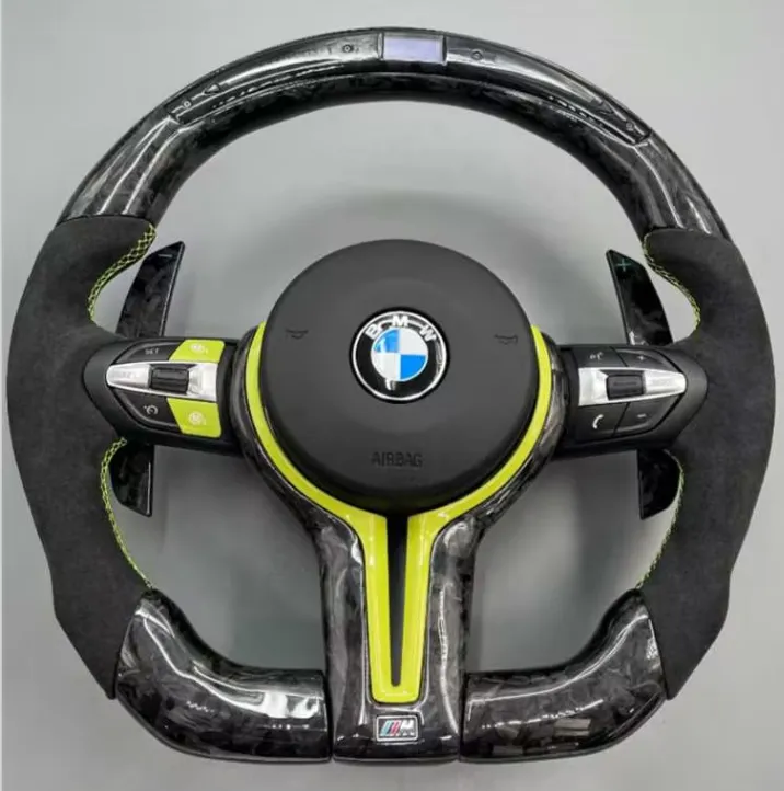 Volant BMW M Performance Carbone Forgé & Alcantara avec Inserts Racing – Compatible Série F
