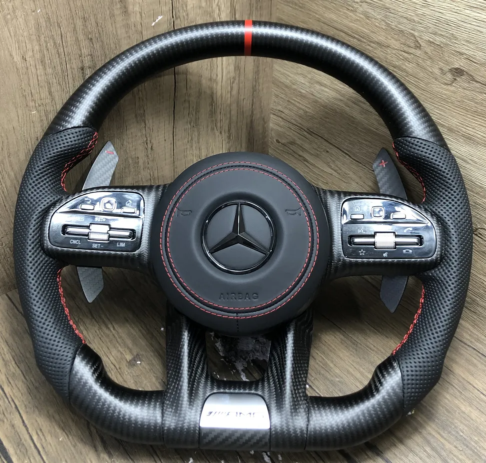 Volant Mercedes AMG Performance Carbone & Cuir avec Repère 12H – Design Sport Premium