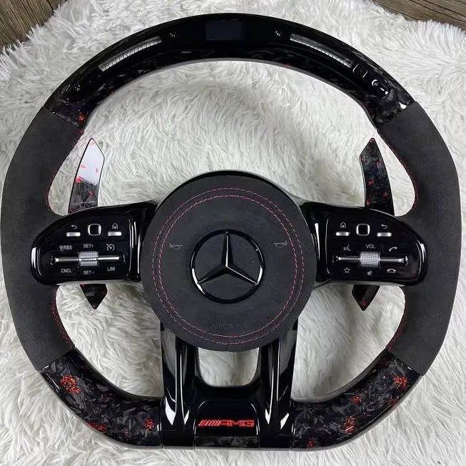 Volante Mercedes AMG Performance LED de Carbono Forjado y Alcantara – Opción Completa
