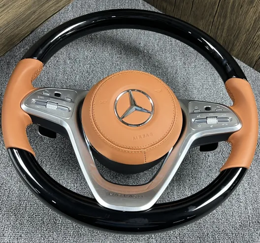 Volant Mercedes Maybach Bois Noir & Cuir Beige – Luxe Absolu