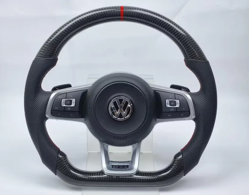 Volant VW Golf / GTI / Polo / Passat / Tiguan Carbone Méplat – Style OEM+ Performance