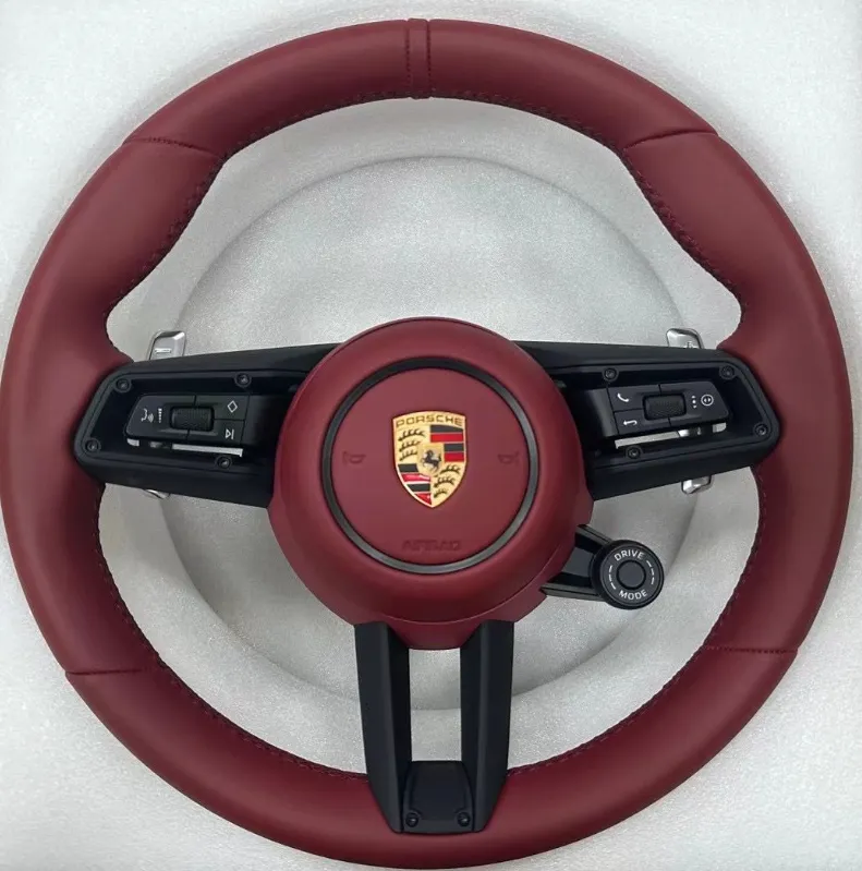 Volante Porsche 992 Cuero Rojo – Multifuncional con Modo de Conducción