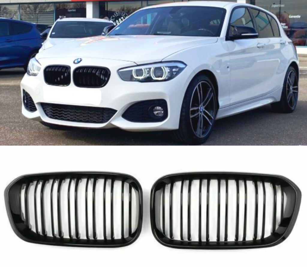 Paire de calandre avant noir brillant, pour BMW Série 1 F20 F21 ( 2015 jusqu’à 2017 )