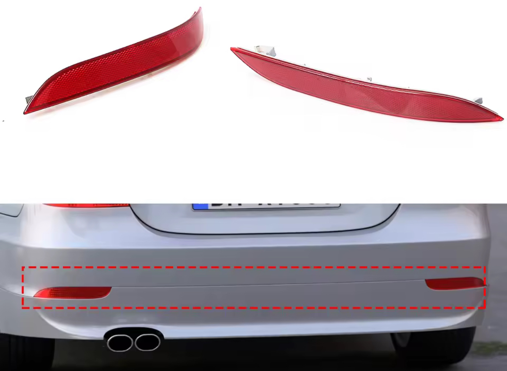 Juego de reflectores de parachoques traseros izquierdo y derecho, para BMW serie 5 E60 525i 528i 530i 535i 545i (2003 hasta 2007)