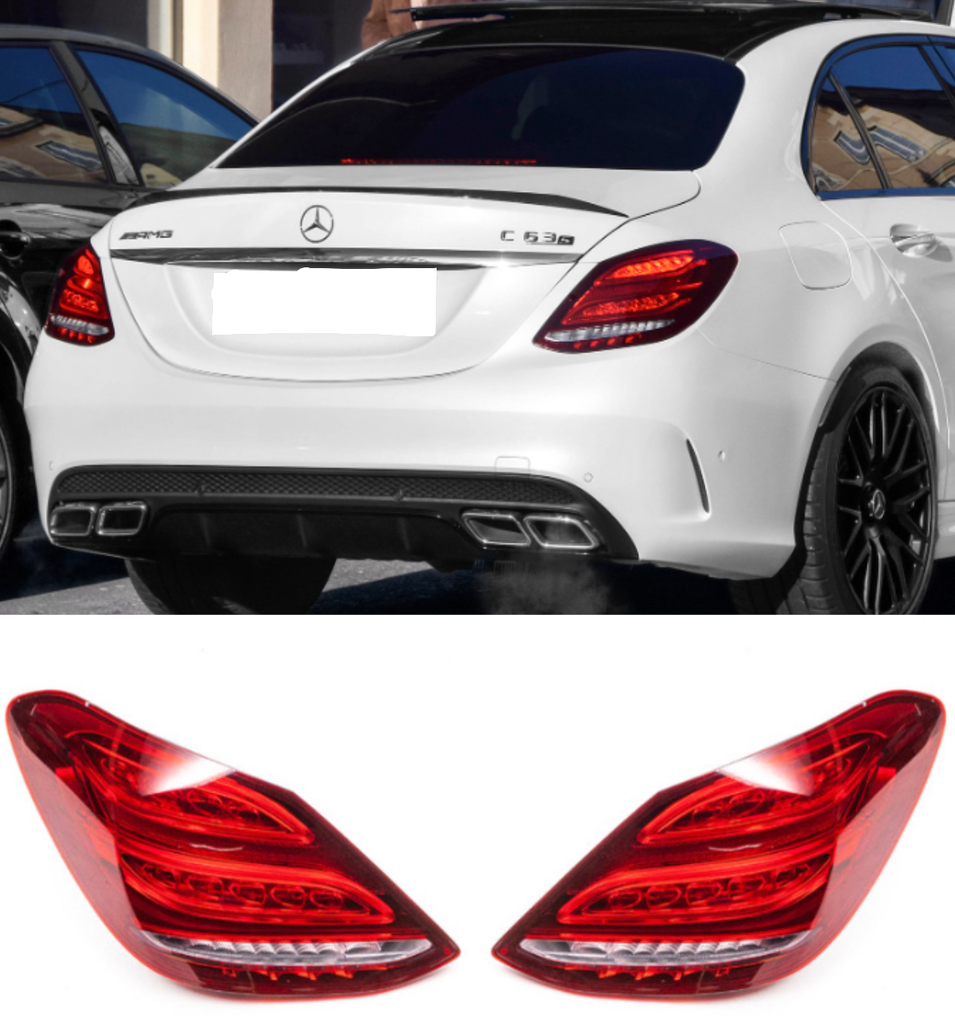 2x Luces traseras para Mercedes-Benz Clase C W205, C300, C260, C200, (2014 hasta 2018), Intermitente, Stop, Freno, reversa, luces traseras lado izquierdo y derecho