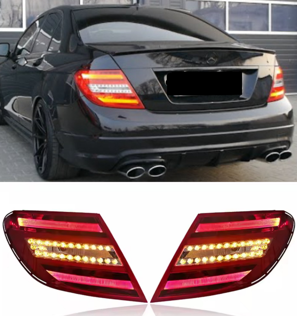 2x Feux arrière pour Mercedes-Benz Classe C W204 C180 C200 C220 C260 C280 C300 ( 2007 jusqu’à 2014) , Clignotant, Stop, Frein, recul, feux arrières côté gauche et droit