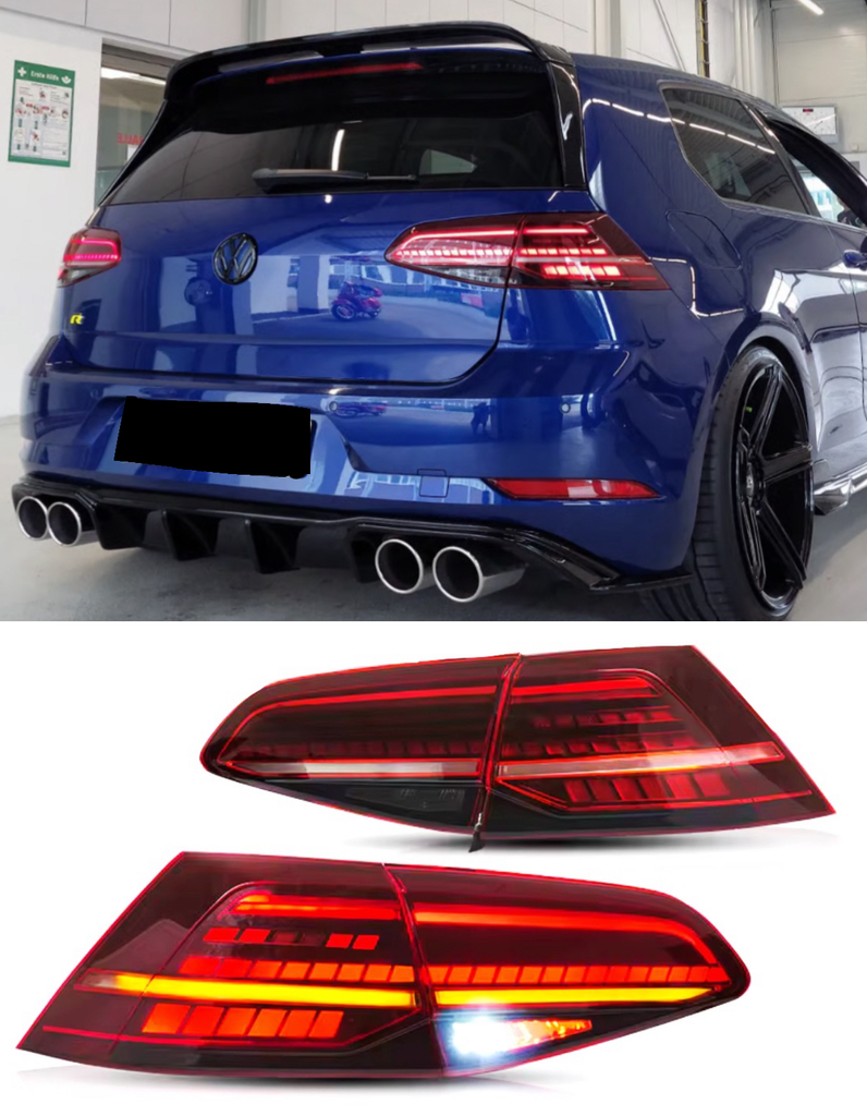 2x Feux arrière pour Volkswagen VW Golf 7 mk7 Golf 7.5 mk7.5 de ( 2013 jusqu’à 2020) , Clignotant, Stop, led , Frein, recul, feux arrières côté gauche et droit