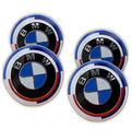 LOT 4 Cache Moyeu 68mm Pour BMW ÉDITION 50E ANNIVERSAIRE Logo Emblème Jante Centre De Roue ADAPTABLES POUR PLUSIEURS BMW