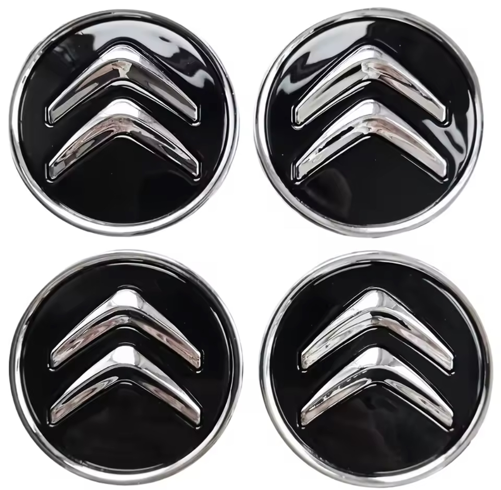 LOT 4 Cache Moyeu 60mm Pour CITROËN Emblème Jante Centre De Roue ADAPTABLES POUR PLUSIEURS CITROËN