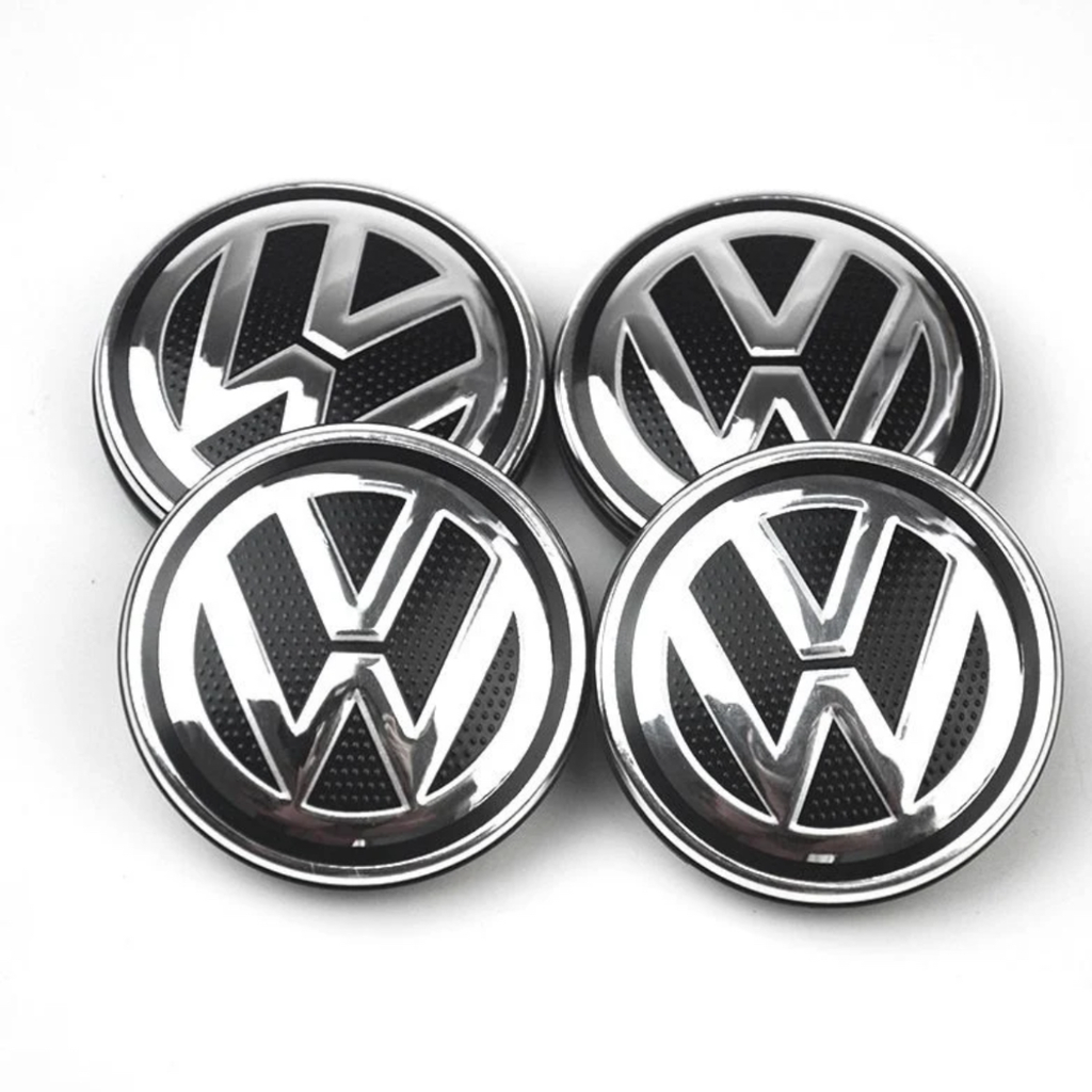 LOTE 4 Cache Moyeu Para VOLKSWAGEN Emblema Centro De Rueda ADAPTABLES PARA VARIOS VOLKSWAGEN (56mm)