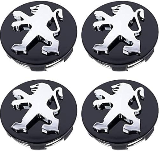 LOT 4 Cache Moyeu 60mm pour PEUGEOT Emblème Jante Centre De Roue ADAPTABLES POUR PLUSIEURS PEUGEOT