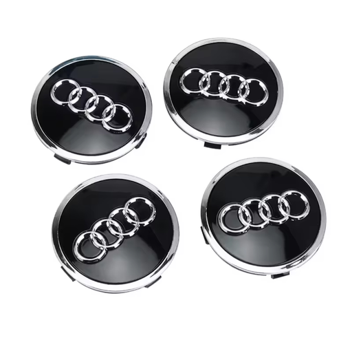 LOT 4 Cache Moyeu 69mm Pour AUDI Emblème Jante Centre De Roue ADAPTABLES POUR PLUSIEURS AUDI ( A3 A4 A5 A6 A7 A8 S4 S6)